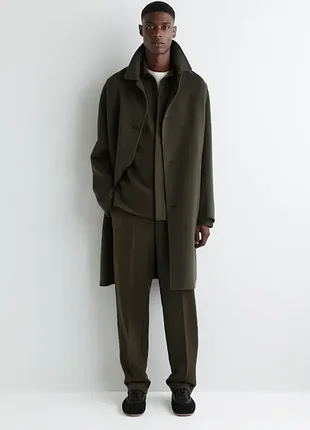 Штани чоловічі cos elasticated boiled-wool relaxed-fit trousers / s