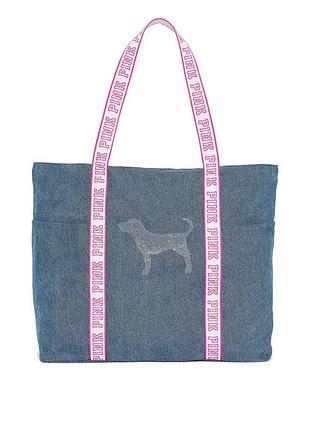 Сумка шопер pink victoria’s secret diamanté tote bag