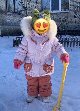 Зимовий комбінезон для дівчинки, рожевий