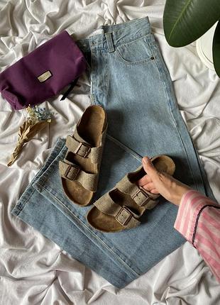 Замшевые сандалии birkenstock arizona suede в оттенке taupe 39 25 см