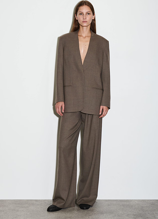 Піджак жіночий cos collarless wool-blend blazer / 44