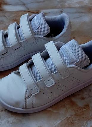 Кросівки для дітей adidas advantage білі, розмір 29, на липучках