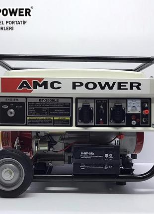 Бензиновий генератор amc power bt-3800le 3,5 квт — надійне резервне живлення для дому, електростартер, avr