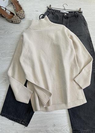 Бежевий светр під шию h&m