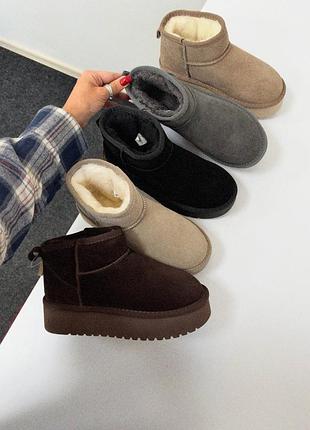 Уггі жіночі ультракороткі ugg з натуральної замші