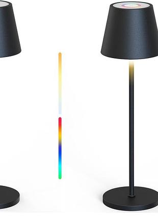 2 шт. настольная лампа malux led table lamp pbg-1238 светодиодные беспроводные светильники с регулировкой яркости rgb