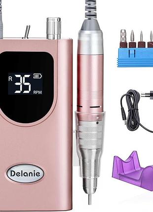Аккумуляторный фрезер для маникюра 35000 об/мин delanie portable electric nail drill jw-600 портативный маникюрный фрезер