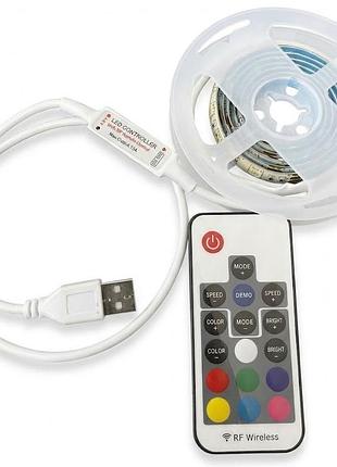 Світлодіодна підсвітка 1 м rgb led strip комплект світлодіодної led-стрічки з пультом дистанційного керування