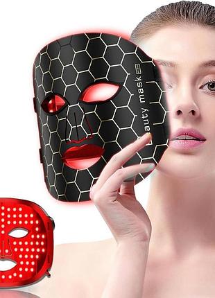 Светодиодная маска для омоложения лица spalife red light mask косметическая led маска, 3 режима