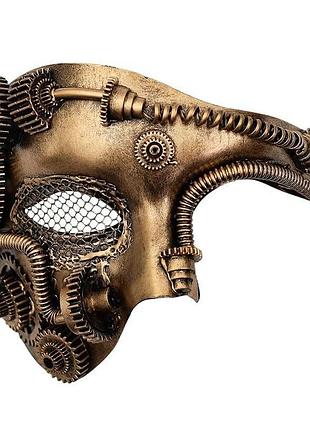 Золотая карнавальная маска ubauta venetian steampunk metal cyborg mesh mask металлическая маска стимпанк