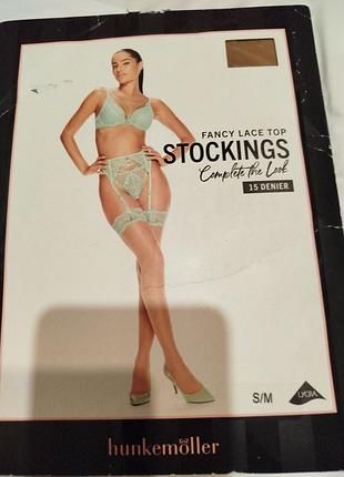 Панчохи жіночі hunkemöller fancy lace top 15 den s/m нюдові