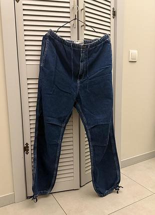 Джинси чоловічі bershka denim parachute jeans сині
