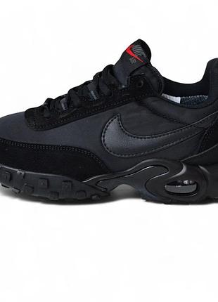 Nike air max waffle black, чорні, термо