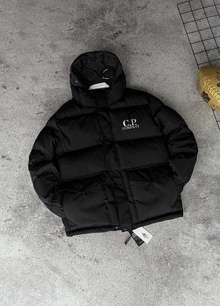 Чоловічий зимовий пуховик c.p. company чорний, розмір s-xxl