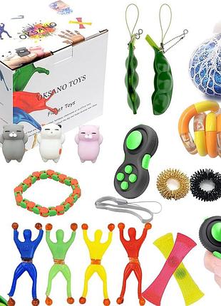Набор сенсорных игрушек-антистресс oksano toys комплект из 19 игрушек-антистресс