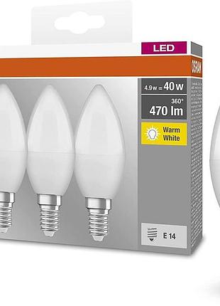 4 шт. светодиодные лампочки 2700 к osram 40w 470 lm ac56448 комплект лампочек в форме свечи е14