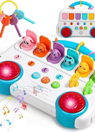 Розвивальна музична іграшка key animal bus toys 032 іграшка з тваринами для дітей від 1 року