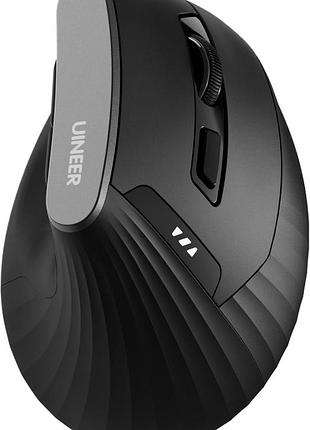 Бездротова вертикальна миша uineer a06 bt5.0/4.0/2.4g bluetooth перезаряджаєма ергономічна миша