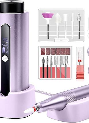 Фрезер для ногтей saviland nail drill mx-s1 портативный маникюрный фрезер, аккумуляторный фрезер 45000 об/мин