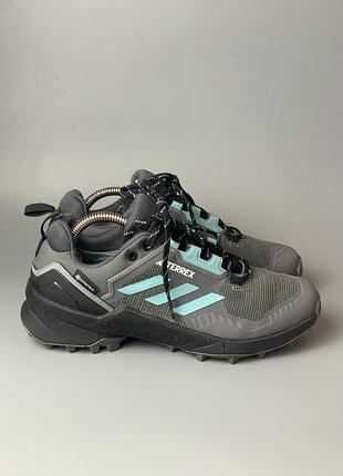 Кросівки чоловічі adidas terrex gore-tex сірі з бірюзовим