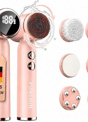 Електрична щітка для очищення обличчя 6в1 purenin facial cleansing brush щітка для глибокого очищення шкіри