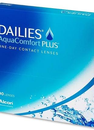 90 шт. контактные линзы -4.50 d bc 8.7 мм dia 14.0 мм dailies aquacomfort plus alcon однодневные гидрогелевые контактные линзы