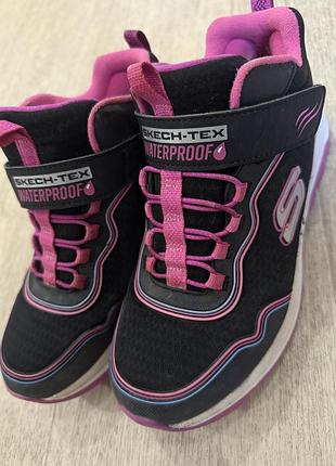 Чоботи для дітей skechers skec-tex waterproof чорні з рожевим