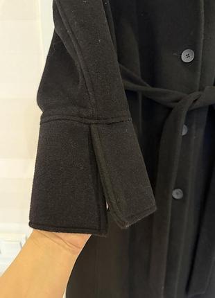 Пальто халат довге жіноче h&m кашемірове чорне 4