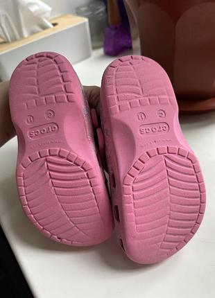 Шльопанці для дівчаток crocs рожеві 3