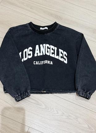 Світшот для дівчинки чорний з написом los angeles california на 10 років