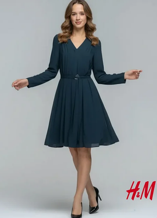 Нове пліссироване плаття-міді h&m (розмір xl / 48-50-52)