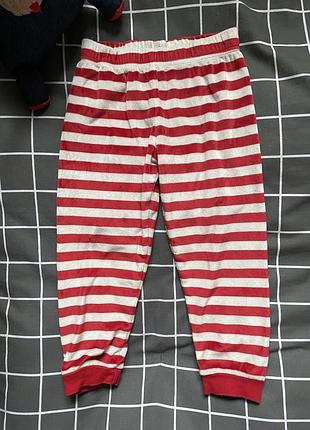 Домашній одяг 3/4 роки, унісекс, новорічні, велюрові, мʼякі, marks&spencer, піжама, піжамні штани, у смужку