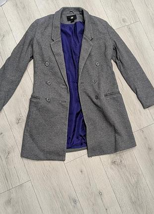 Піджак жіночий h&m сірий подовжений приталений