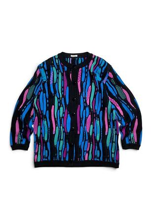 Жіночий кардиган vintage 90s coogi style абстрактний різнокольоровий m l