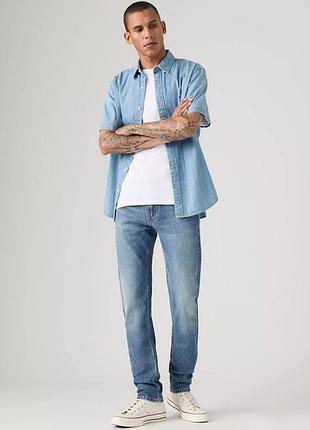 Чоловічі джинси levi’s 510 skinny 34/32 cool as a cucumber medium wash сині стрейч