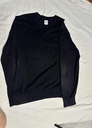 Чоловічий джемпер gap чорний бавовняний xl