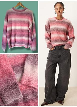 Ворсистый свитер оверсайз с градиентом с примесью шерсти