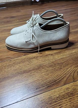 Замшевые туфли navyboot на шнуровке, стелька 27 см