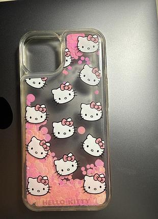 Чохол hello kitty для iphone 13 з блискітками