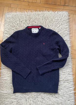 Светр фірмовий жіночий jack wills вовняний синій xs. 100% вовна. вʼязка косичка