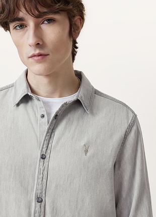 👕 заголовок оголошення  чоловіча джинсова сорочка allsaints gleason ramskull, оригінал, нова, розмір l