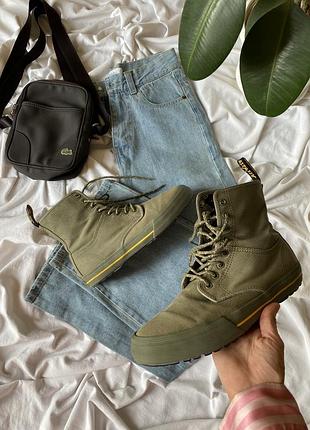 Мужские высокие кеды, ботинки dr. martens winsted 42 (27см.) из вощеного канваса
