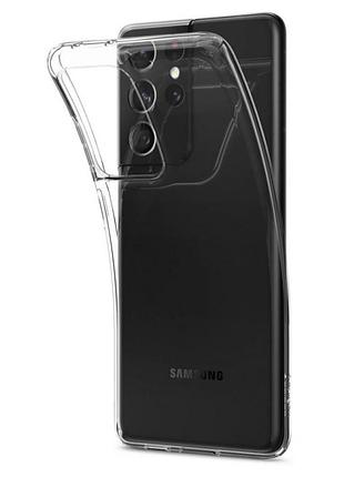 Чехол spigen для samsung galaxy s21 ultra - liquid crystal, crystal clear (acs02347)