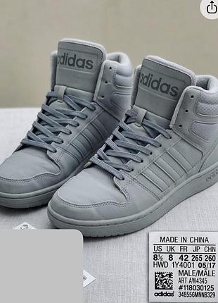 Оригинальные высокие кроссовки, ботинки adidas оригинал бренд размер 42, стелька 27 , 27.5 см