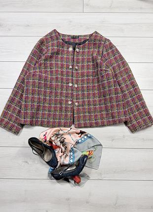 Яскравий твідовий жакет emery rose р.5xl (плюс сайз)