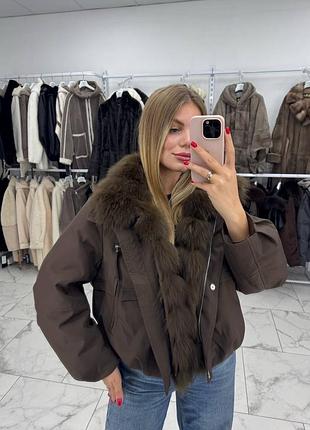 Парка з натуральним хутром песця