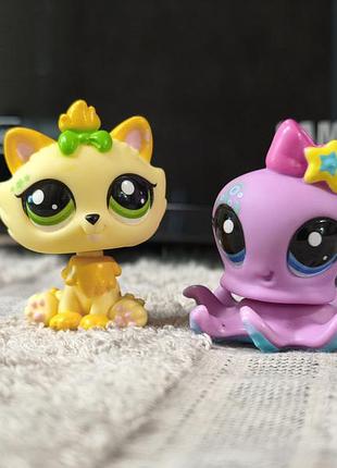 Набір іграшкових фігурок lps littlest pet shop восьминіг та гімалайська кішка