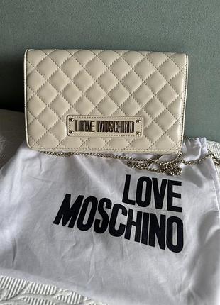 Сумка  love moschino молочна