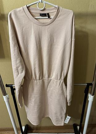 Новое теплое платье-свитшот asos design на флисе, размер s (eu 36 / uk 8)