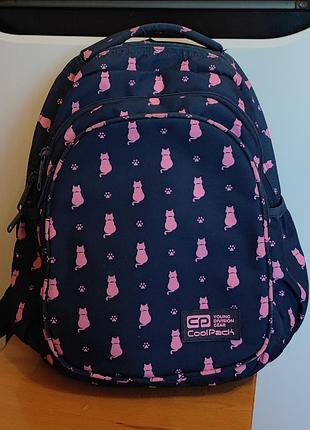 Рюкзак шкільний для дівчинки coolpack joy s navy kitty